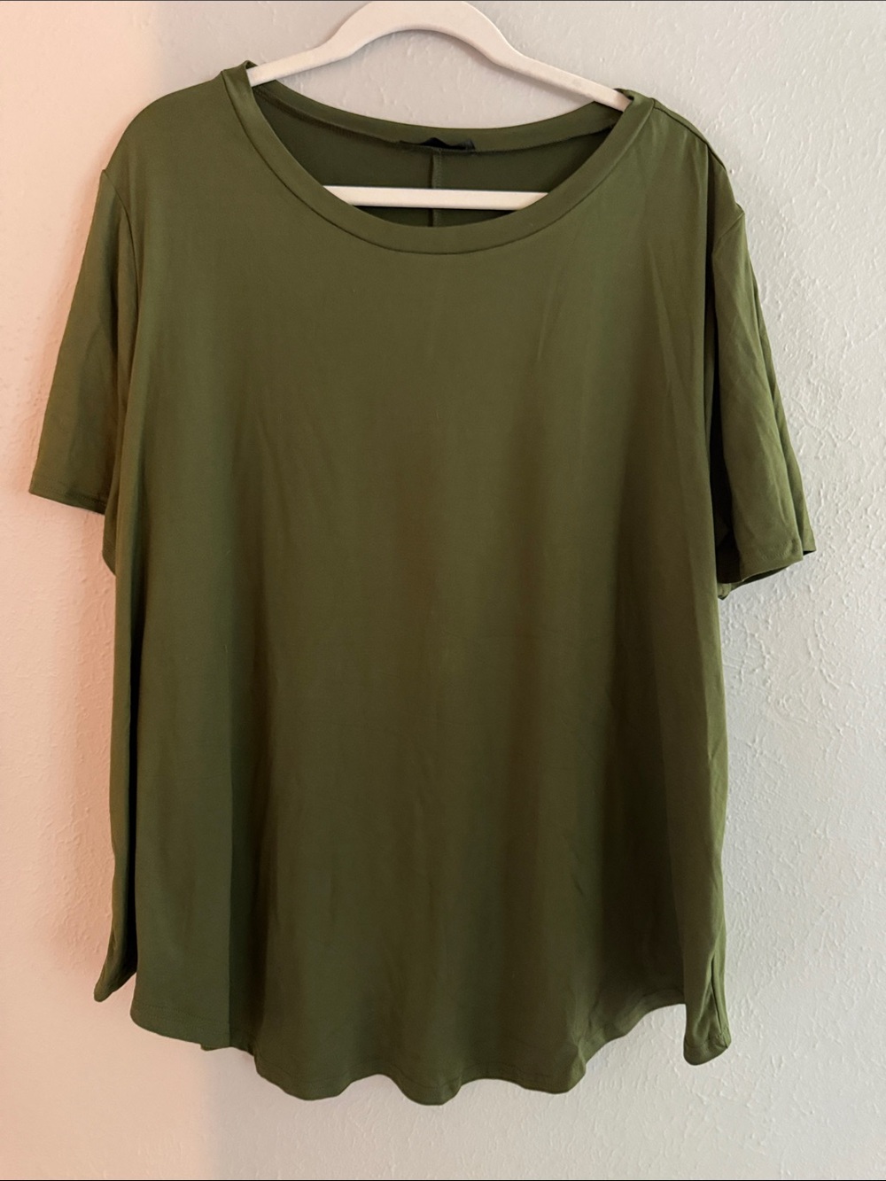 SHEIN Olive Green Short Sleeve Crewneck Tee